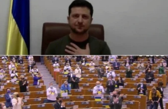 रूस से जंग के बीच यूक्रेन यूरोपियन का सदस्य बना,यूरोपियन संसद मे पक्ष में 623और विरोध में 13 मत,26 मतदान से दूर रहे